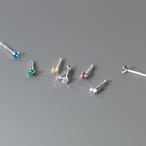 Sterling Silver Minimal Earrings Rhinestone Classic Stud Earrings